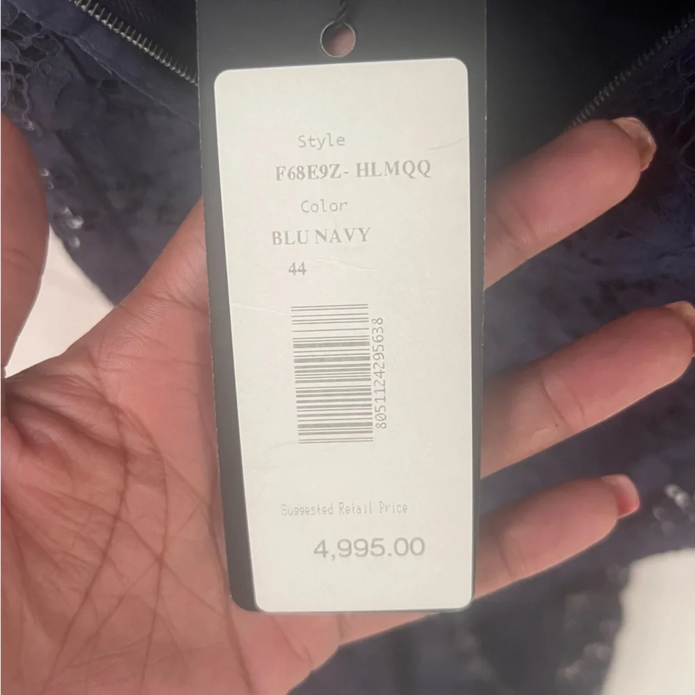 SOLD!  💕 NWT Dolce & Gabbana $4995 Floral Embroidered Lace in Navy - Picture 10 of 12